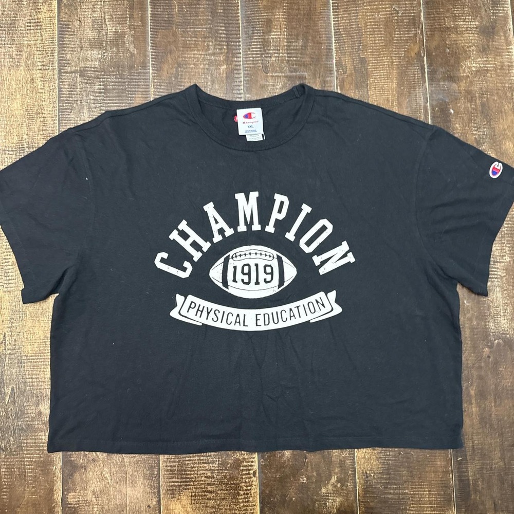 Champion Women's Cropped Short Sleeve black  cropped t-shirt
